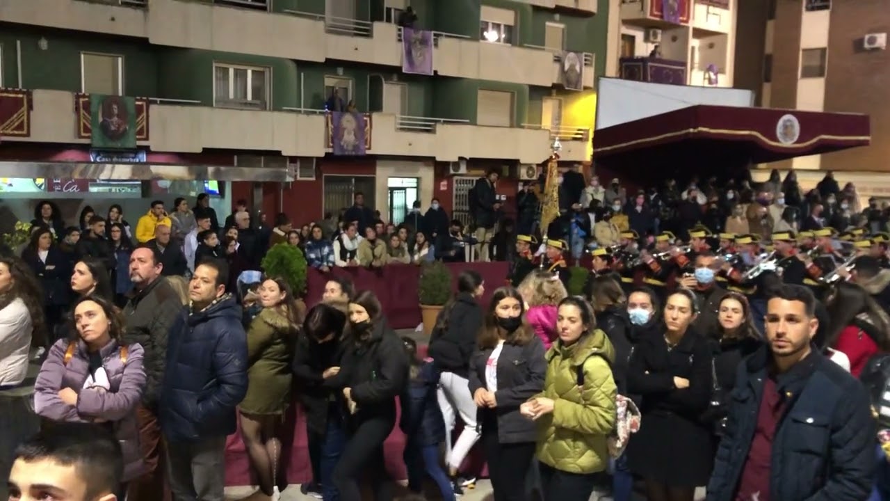 A.M Expiracion de Bailén , Cristo de Medinaceli a su paso por tribuna , marcha EL TRIUNFO DE LA FE