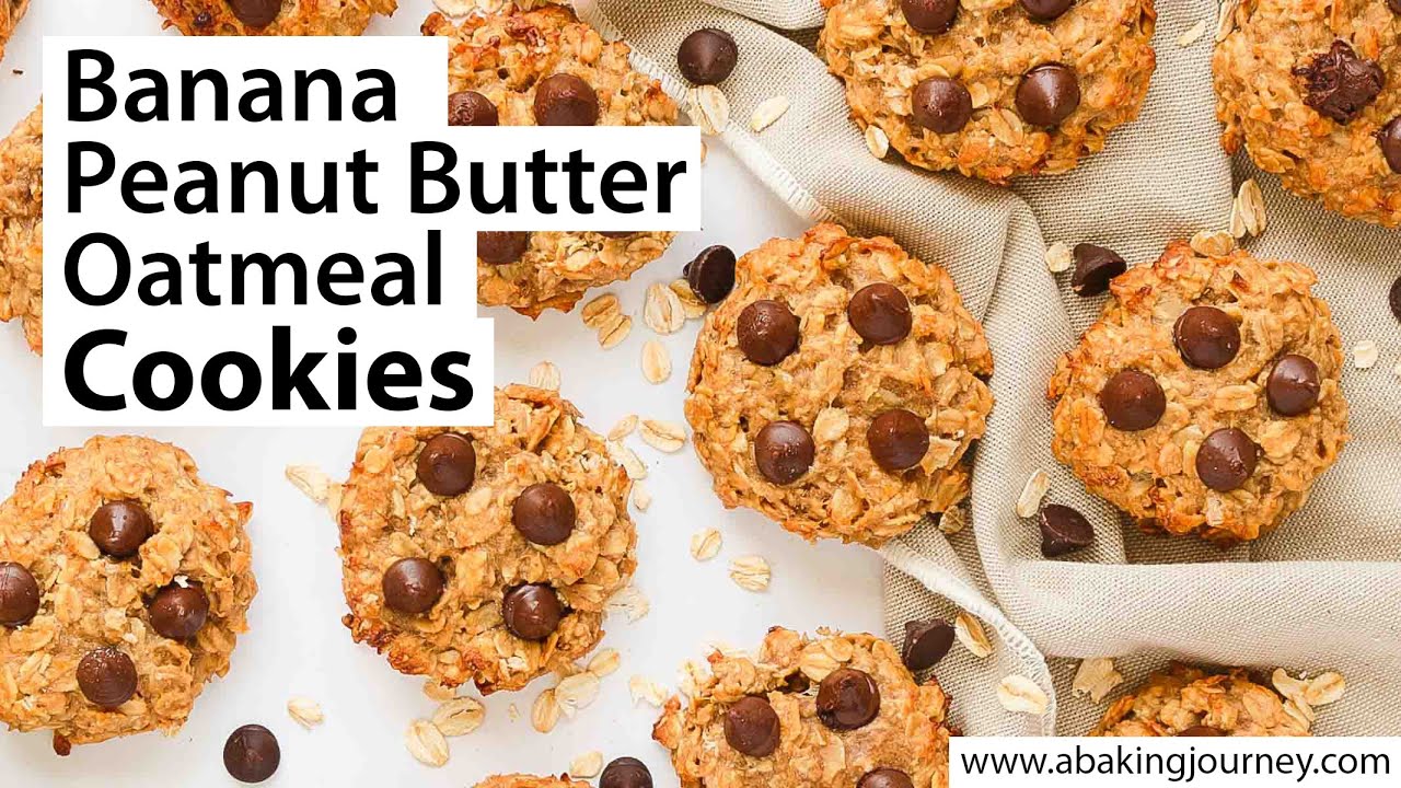 3 Ingredients Peanut Butter Banana Oatmeal Cookies