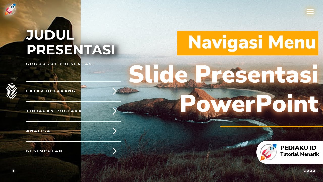 TUTORIAL NAVIGASI MENU SLIDE POWERPOINT KEREN DAN MENARIK | Tema Woderfull Indonesia
