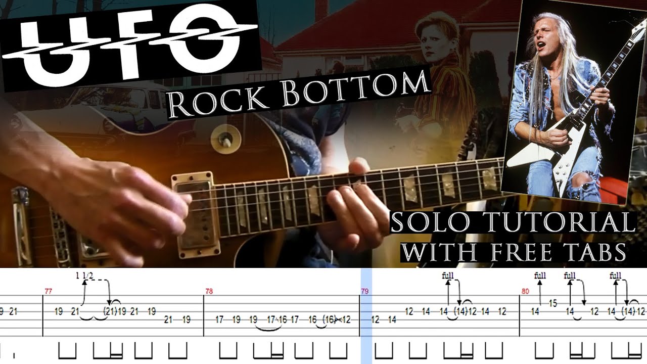 UFO - Rock Bottom guitar solo lesson (with tablatures and backing tracks)