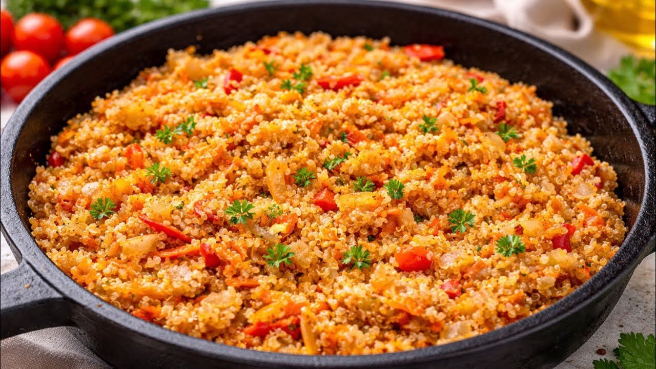 Сочная киноа с овощами по-вегански - идеальный обед или ужин