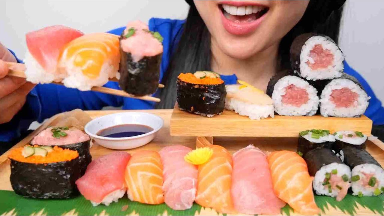 SUSHI PLATTER (ASMR EATING SOUNDS) NO TALKING | SAS-ASMR