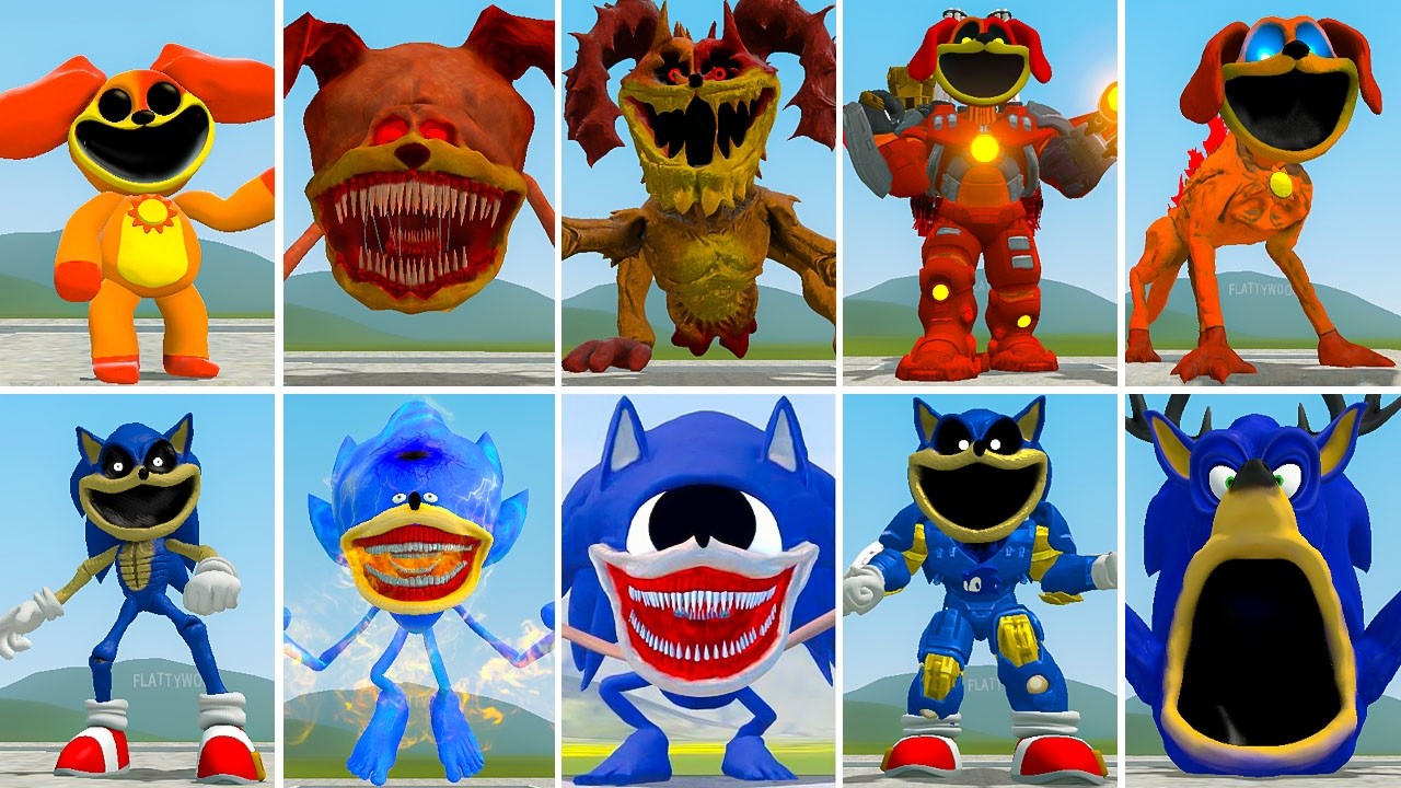 EVOLUTION OF ALL POPPYPLAYTIME 5 MECHATTIAN DOGDAY VS ALL SONIC MECHATITAN ? in Garrysmod!,...
