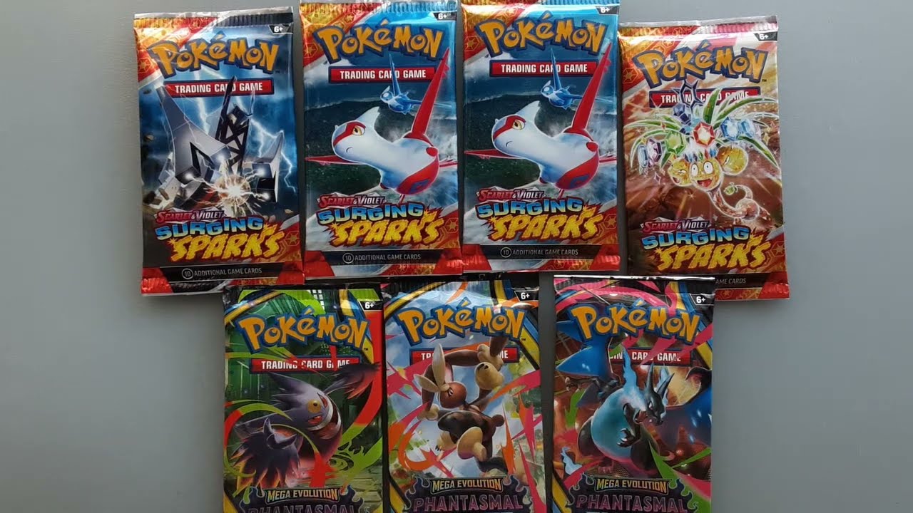 LET'S SEE WHAT WE GOT! RIPPED 7 POKEMON SURGING SPARKS and PHANTASMAL  FLAMES Individual Packs🙏🍀🔥