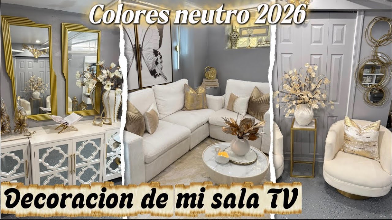 Decoracion de mi sala TV | colores neutros ✨