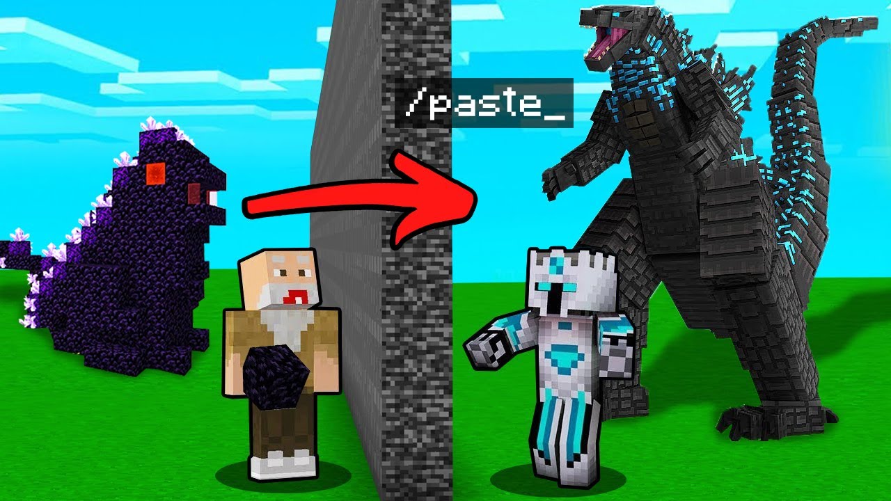 Prank Bapak Gile Pakai CHEAT/COPY PASTE DI BUILD BATTLE GODZILA REALISTIC di MINECRAFT!!!