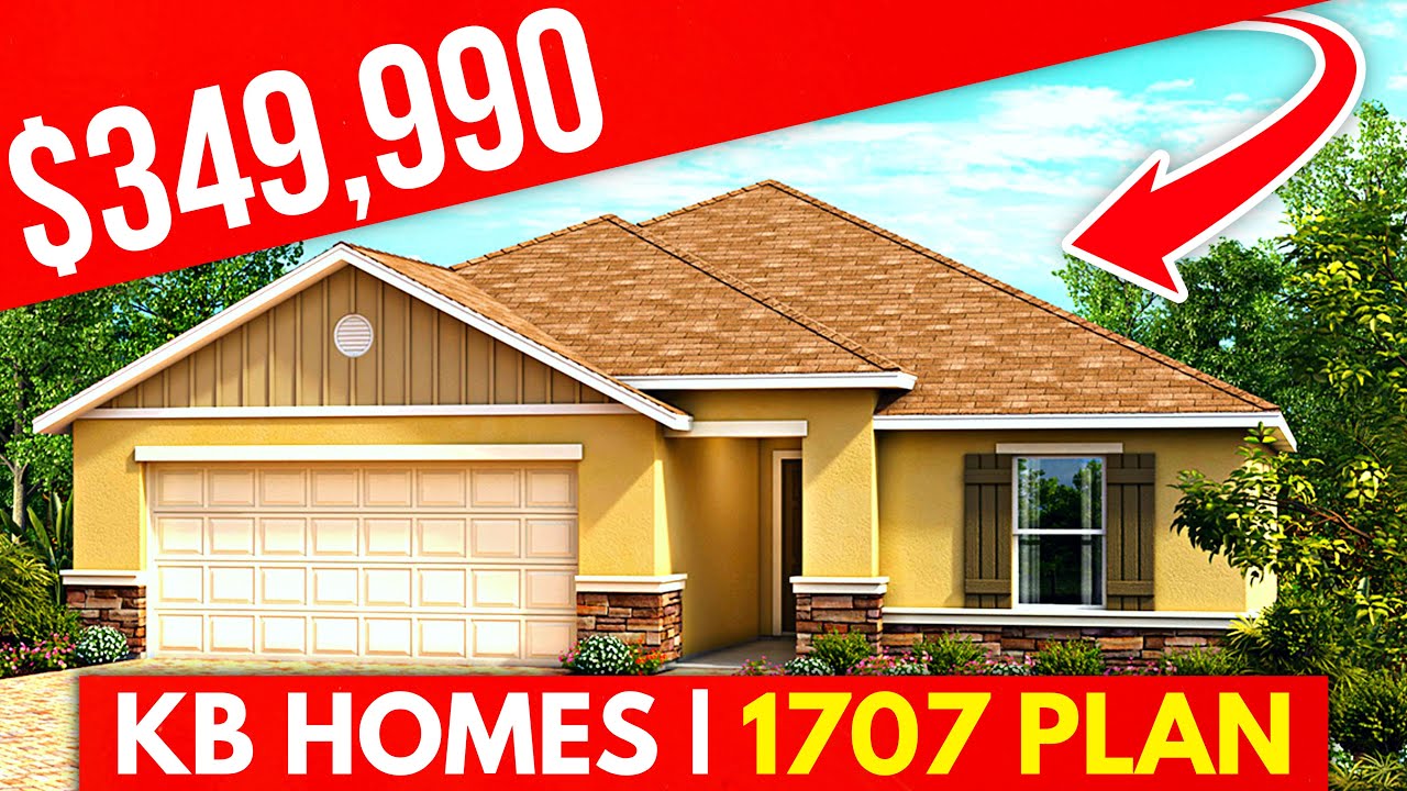 1707 от KB Homes | Palm Bay | 1707 кв. футов | 4 спальни, 2 ванные комнаты | Сады в Уотерстоуне, ...