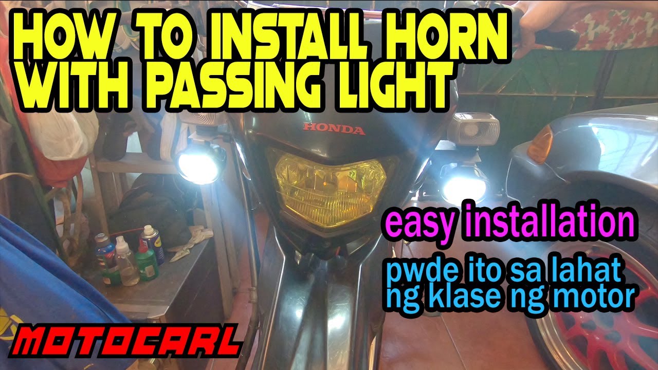 How to install horn with passing light