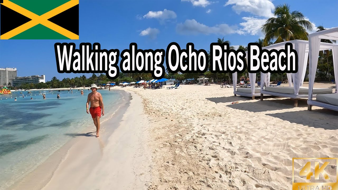 Walking along Ocho Rios Beach
