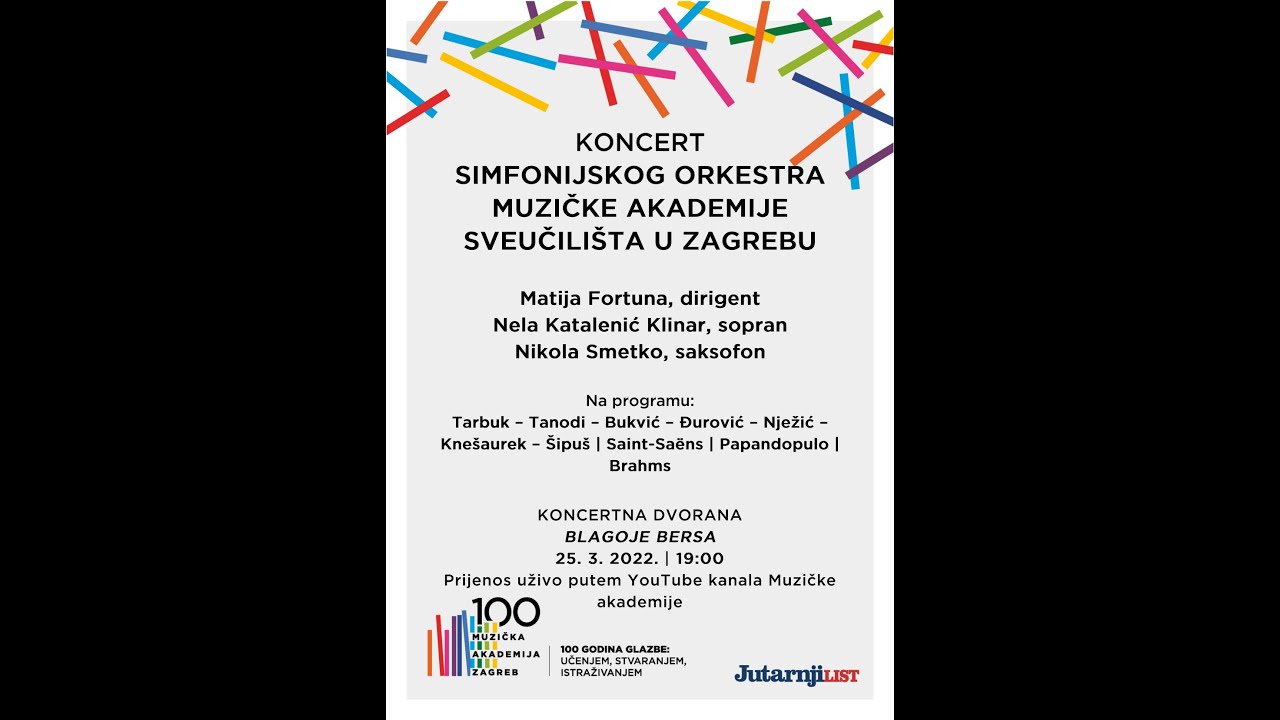 Koncert Simfonijskog orkestra Muzičke akademije, dirigent: Matija Fortuna