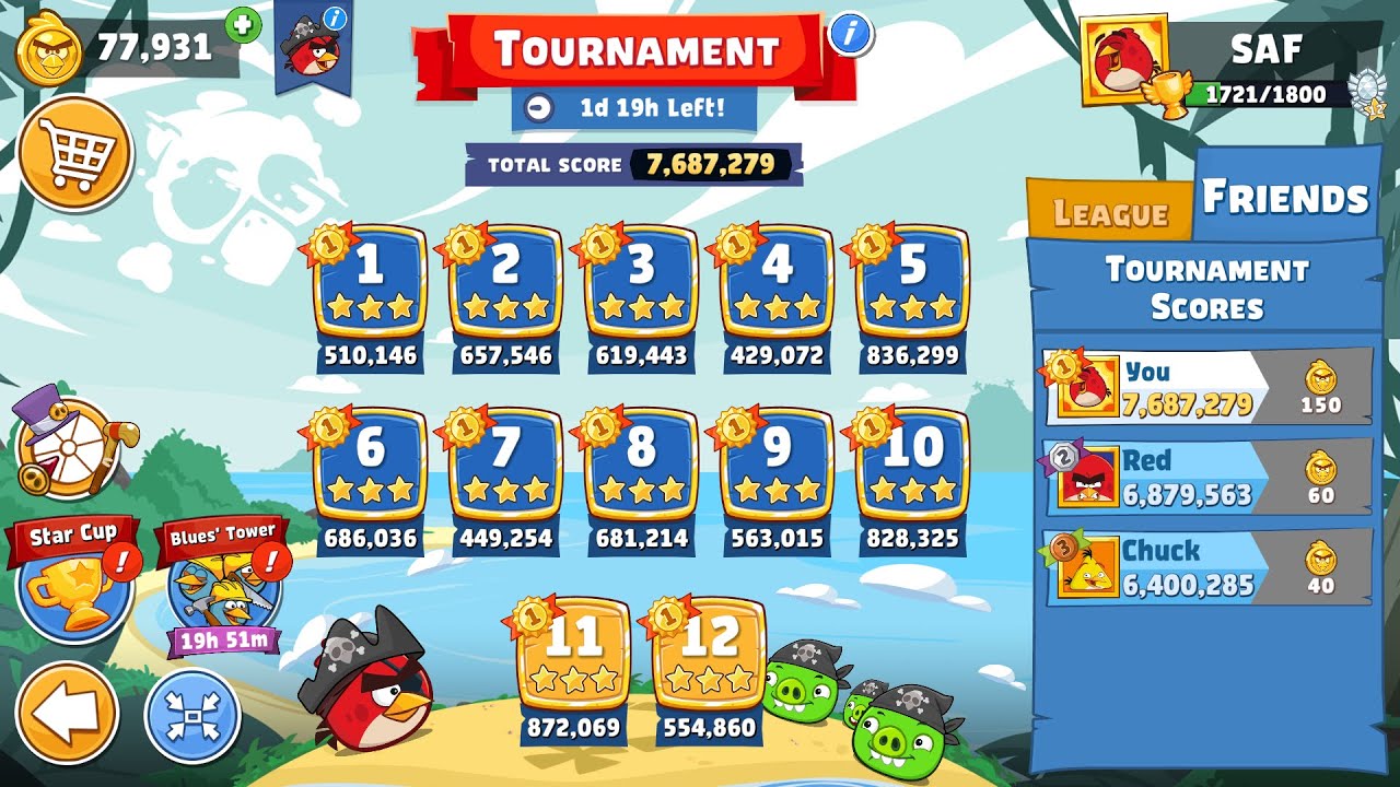 Angry Birds Friends. Tournament (10.07.2025). All levels 3 stars. Passage from Sergey Fetisov