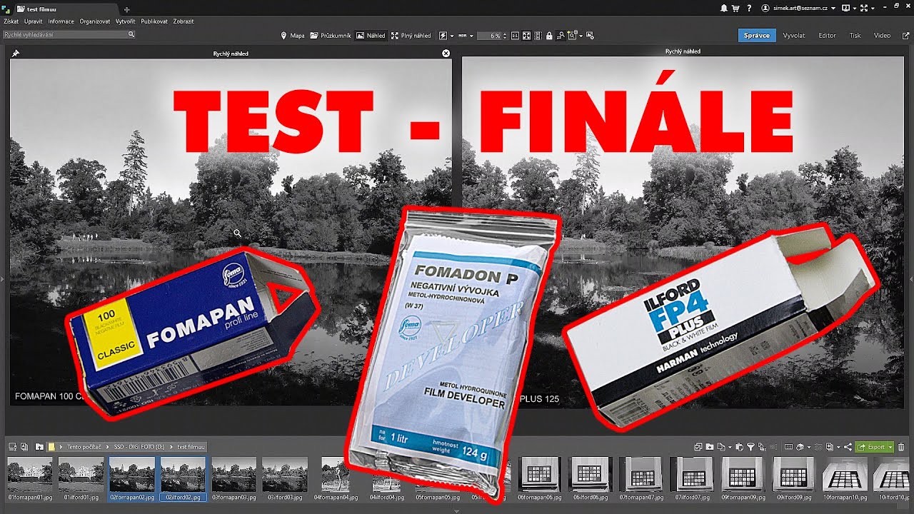 Fomapan 100 vs.  Ilford FP4+ ve vývojce Fomadon P - část 2