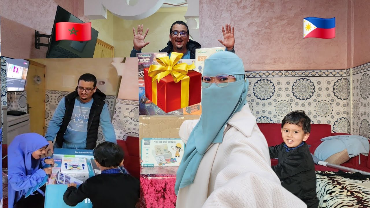 مفاجأة من القلب لولادي 🎁 فتحنا الكرتونة الكبيرة وشوفو ردّة فعلهم المؤثرة!🇲🇦🇵🇭🥰🥰