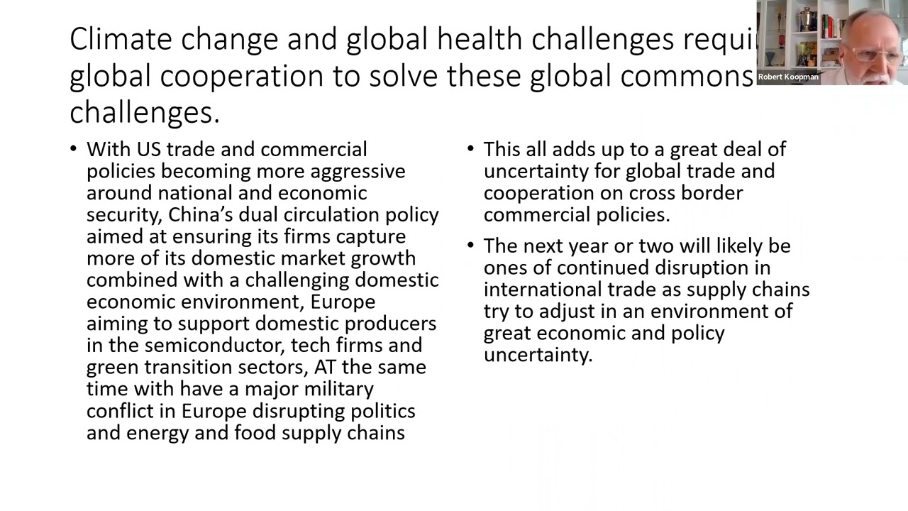 The Global Trading System in a Time of Geopolitical Disruption   Views from Robert Koopman