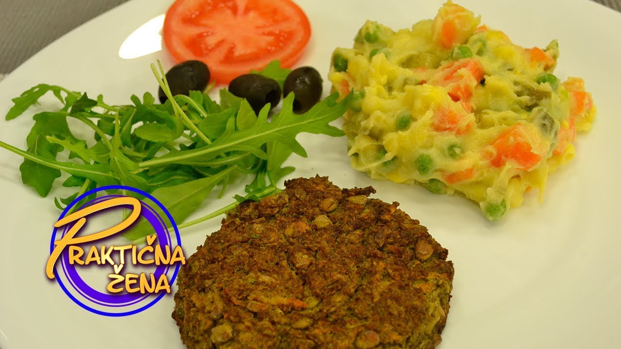 Praktična žena - Burger za vegane i ruska salata bez majoneza