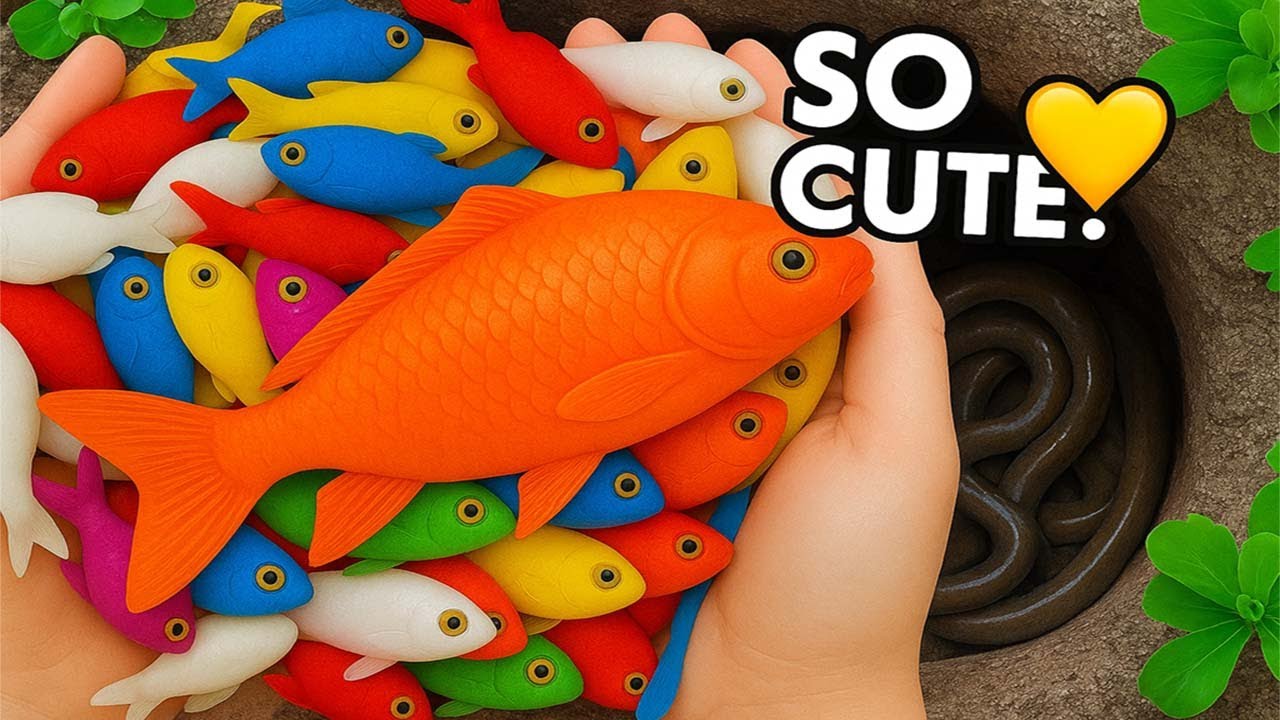 Catch beautiful aquarium fish in small pond Molly, eel, koi, pencil fish, cute fish, guppies