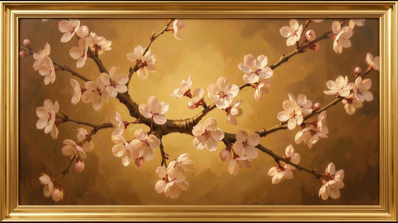 Spring Flowers: Floral frame tv art 4k with music | tv screensaver | Live tv wallpaper