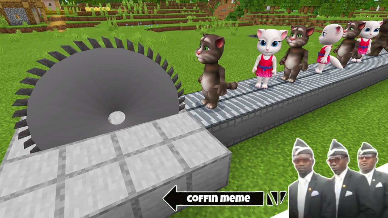 Traps for Talking  Tom and Angela in Minecraft - Coffin Meme