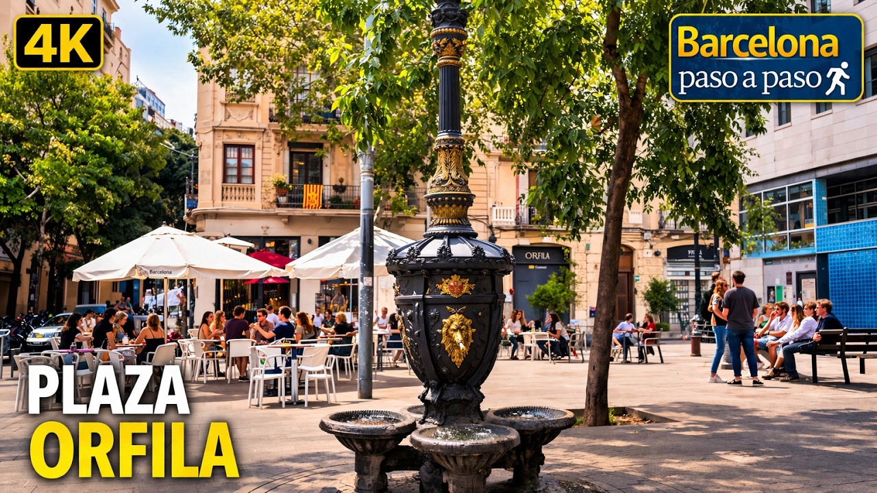 Plaza Orfila, Sant Andreu | Paseo en 4K por Barcelona | Walking Tour in Barcelona