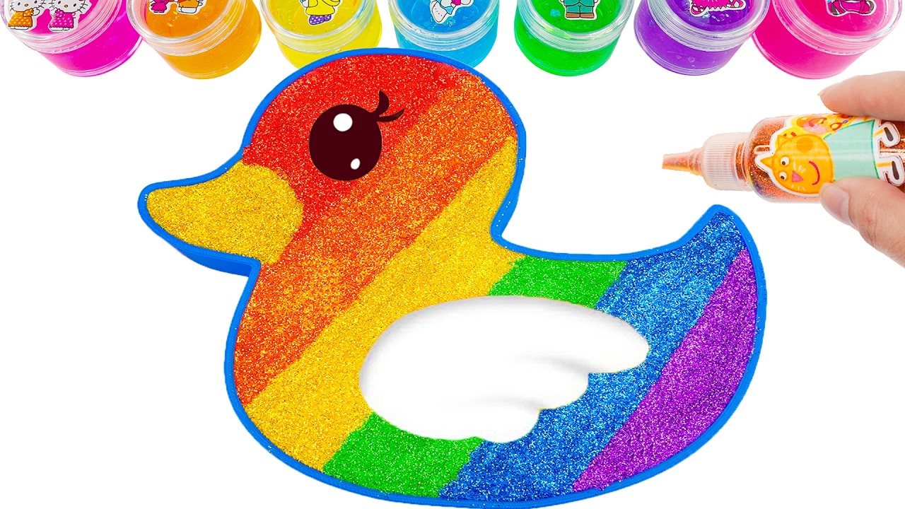 ASMR Satisfying Video | How To Make Rainbow Duck Bathtub With Mixing Slime Cutting | YoYo Sand E