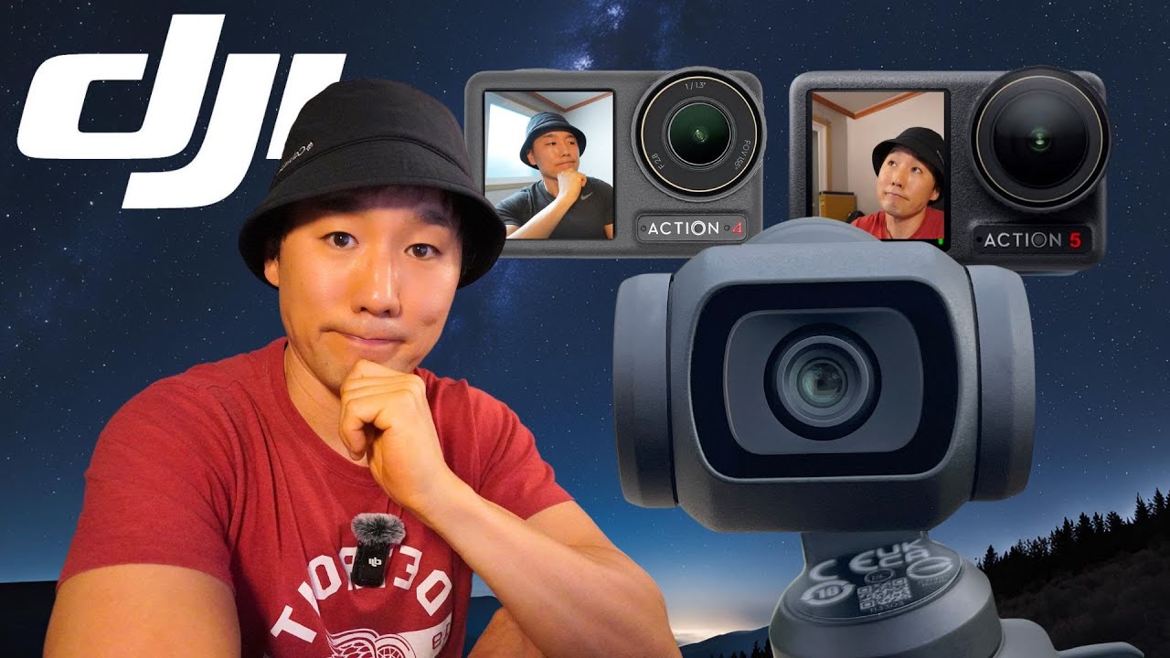 DJI Action 5 Pro vs. Action 4 vs. Pocket 3 | Evening Comparison
