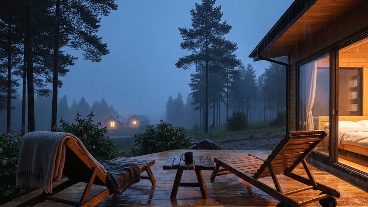 🌧️ Relaxing Rain Sounds Outside a Warm Cabin | Sleep Instantly Tonight