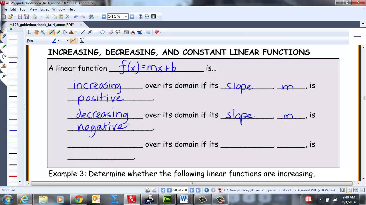 3.1: Linear Functions and their Properties