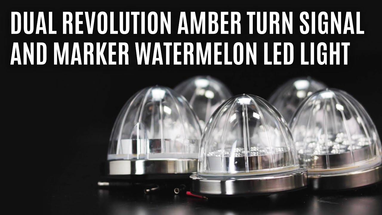 Dual Revolution Amber Turn Signal And Marker Watermelon LED | Trux at Big Rig Chrome Shop