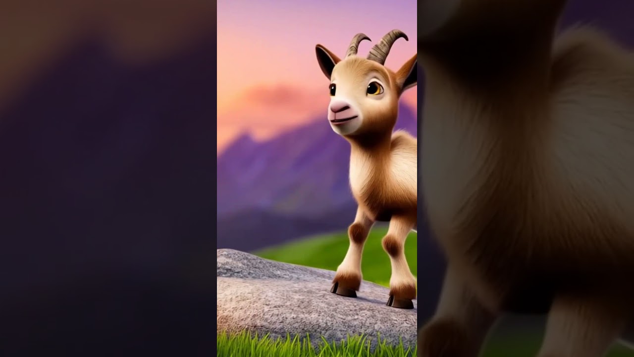 El cabrito mont&eacute;s beb&eacute; trepa su primera roca 🐐🪨✨