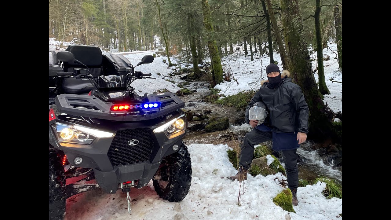 ATV MOTOR KYMCO MXU 550i t3b EFSANE dağlarda KAR la mücadele AT lar muhteşem doğa manzarasi