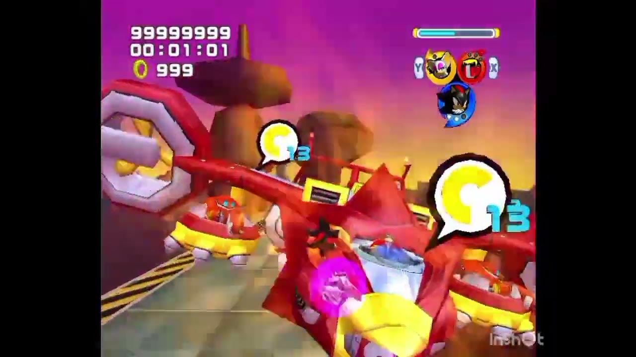 Sonic Heroes Team Dark VS Dr. Eggman (Egg Albatross)