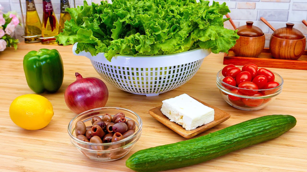 Самый вкусный греческий салат, вкусный и простой в приготовлении
