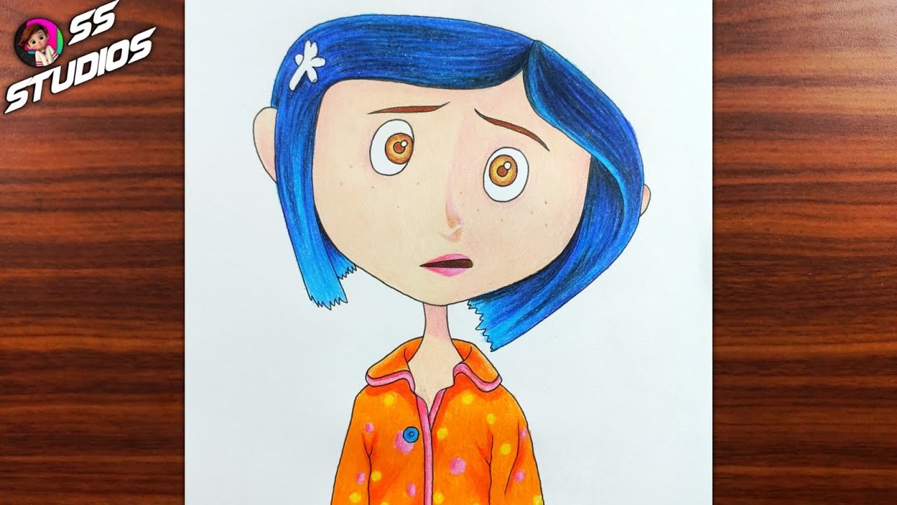 How To Draw Coraline Easy with Color Pencil