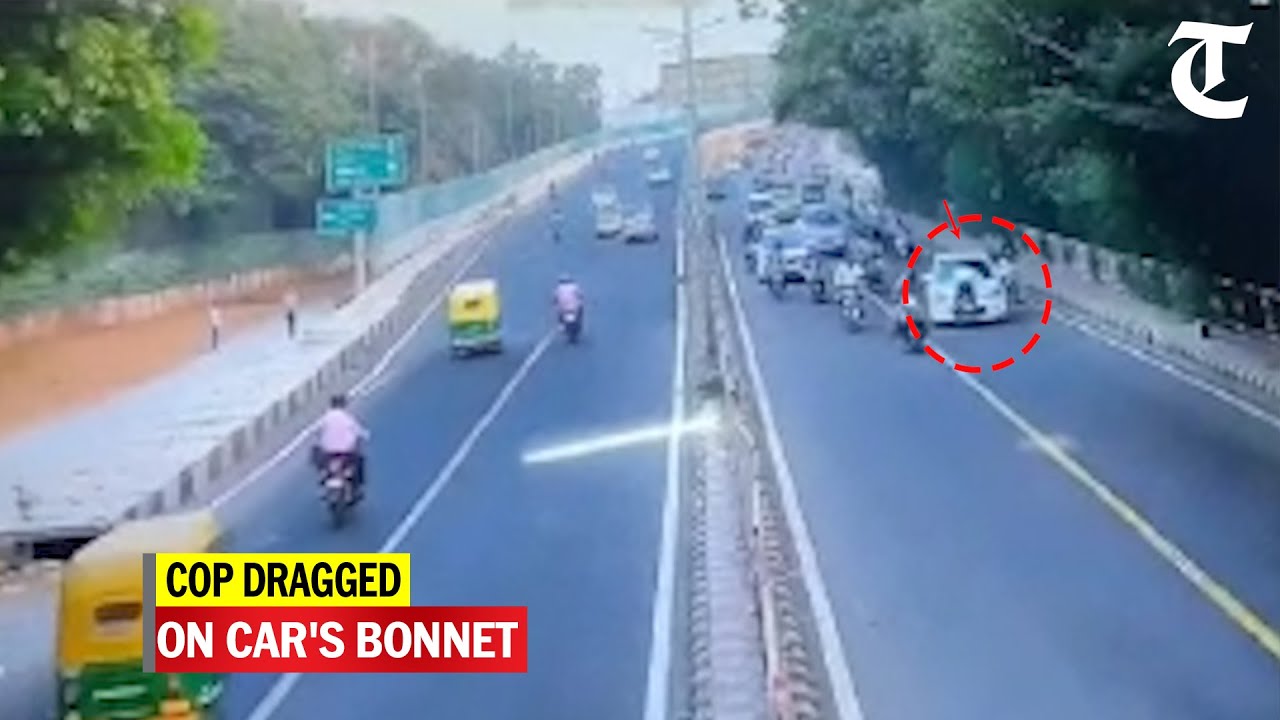 Delhi cop dragged on car's bonnet, student arrested; incident caught on CCTV