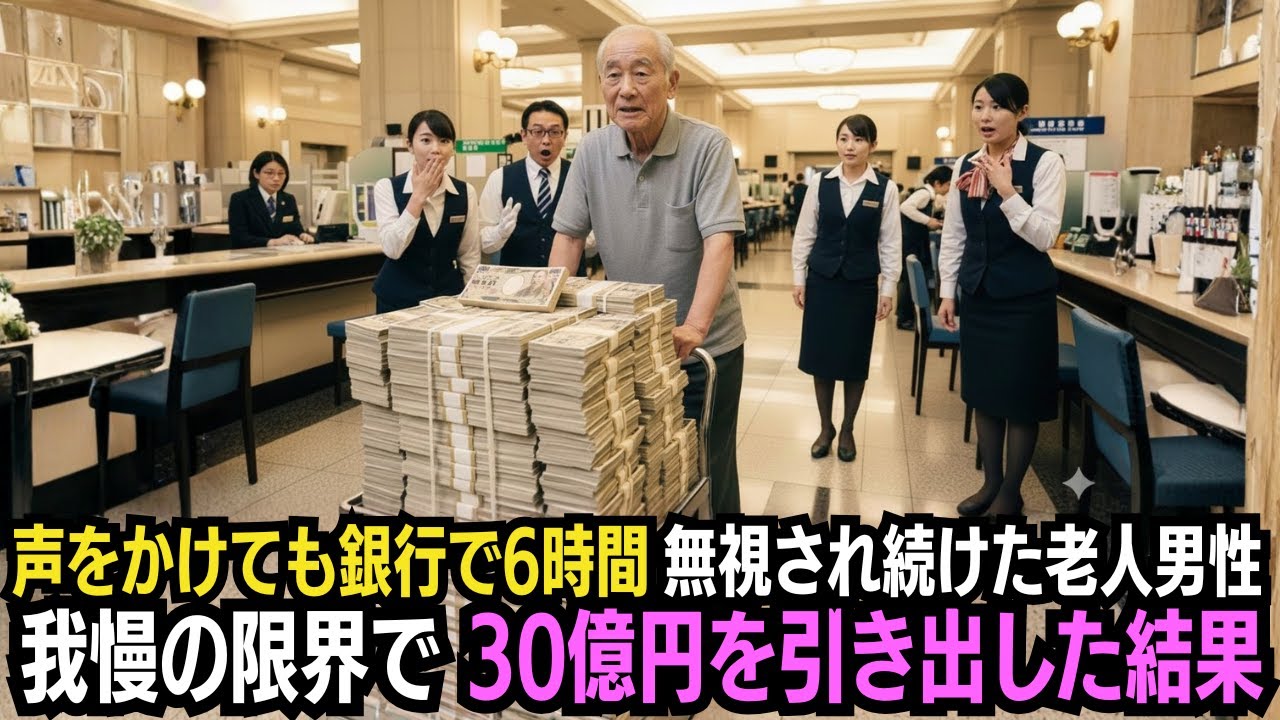 「後でね」声をかけても銀行で6時間無視され続けた老人男性…我慢の限界で30億円を引き出した結果