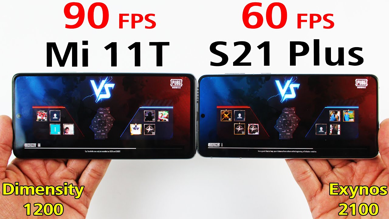 Xiaomi Mi 11T vs S21 Plus PUBG TEST - Dimensity 1200 vs Exynos 2100 PUBG TEST | 90 Fps vs 60 Fps