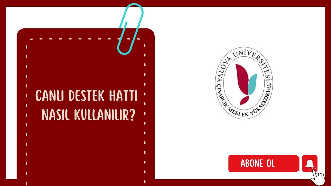 YÜ Çınarcık MYO - Stajyer Ön Eğitim Videoları - 04 Canlı Destek Hattı Nasıl kullanılır (Tawk.to)