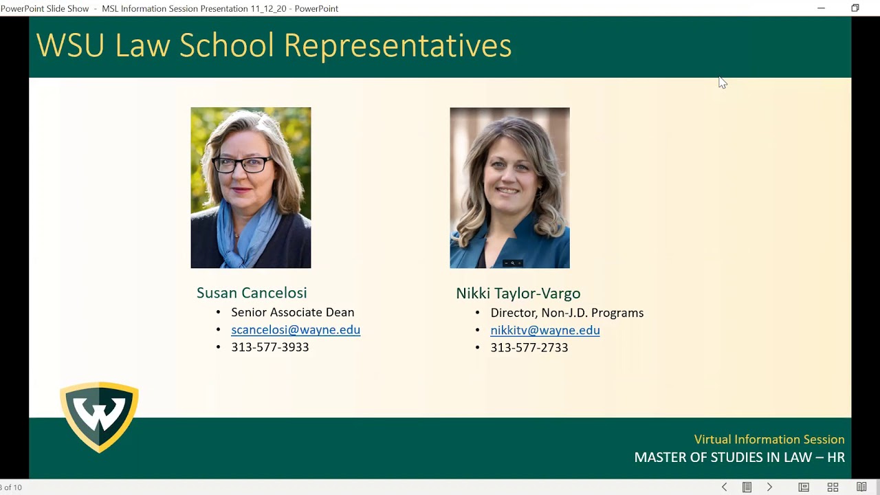 Master of Studies in Law - HR Information Session (November 2020)
