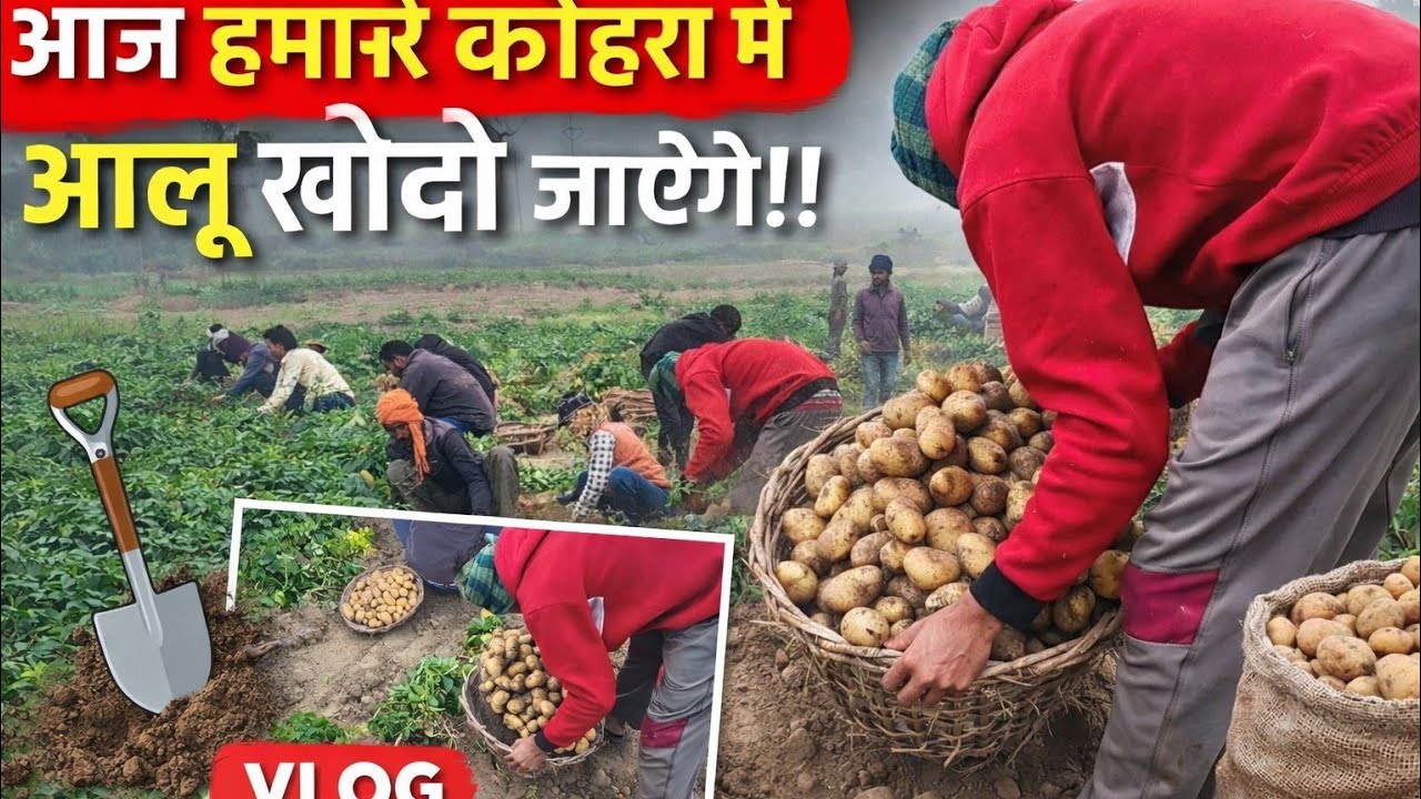 आलू की खुदाई शुरू | Desi Farming/खेत में आलू निकाले गए | Farming Vlog 