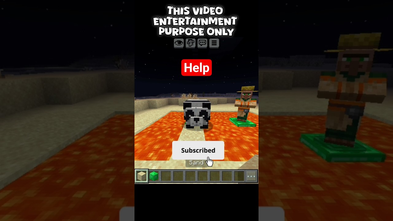 Minecraft Lover Help Rescue Panda Or Villagers #minecraft #shortsfeed #trending #shorts 😭🐼🫂