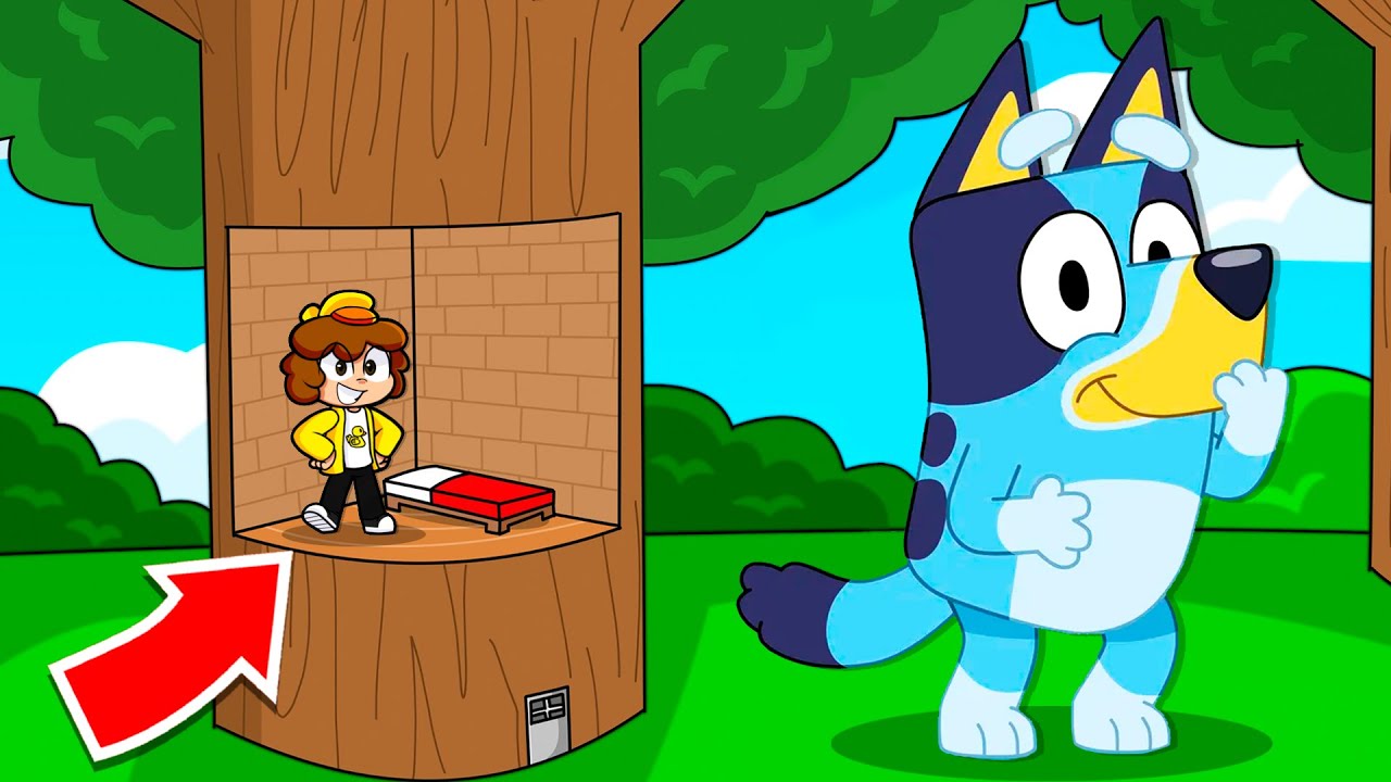 ¡ME ESCONDÍ de BLUEY en UNA BASE SECRETA dentro de UN ÁRBOL 🌳😂 - PatOni vs BLUEY
