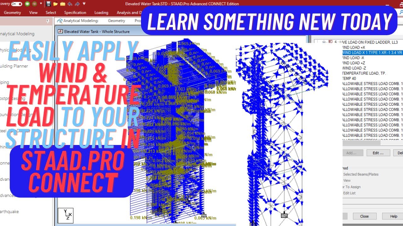How To Apply - Wind Load and Temperature Load  - STAAD PRO CONNECT EDITION