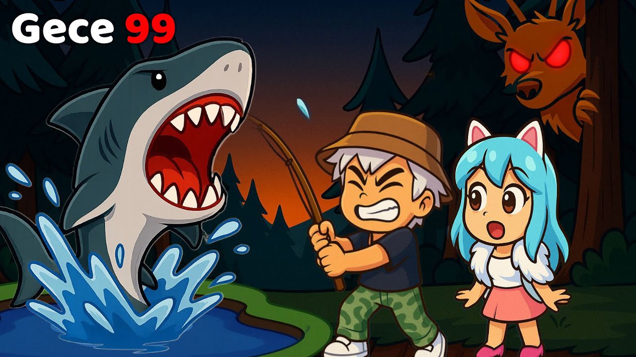 K&Ouml;PEKBALIĞI YAKALADIM 😱🎣 Ormanda 99 Gece Hayatta Kaldık! 😰 ROBLOX 99 NIGHTS IN FOREST