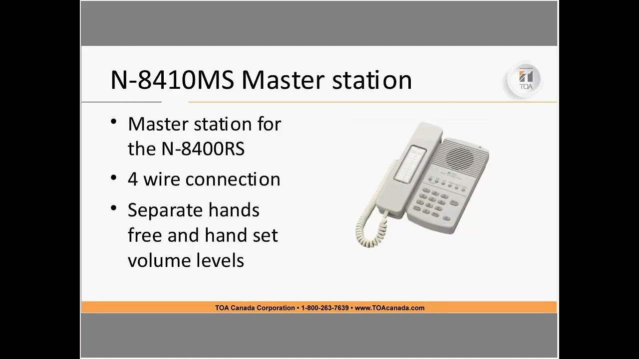 TOA Canada - Recent Addition to the  N  8000 IP Intercom Equipment Training