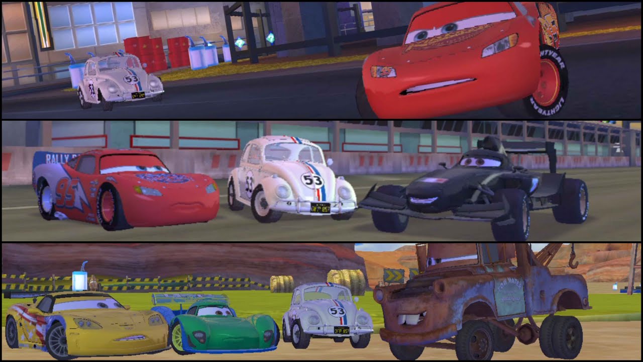 Херби (Жук Любви) во всех кат-сценах сюжетного режима – Cars 2: The Video Game (PC)