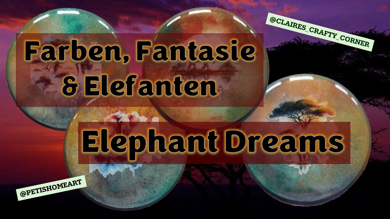 #265_Farben, Fantasie & Elefanten 🐘 Elephant Dreams 🌙 #petishomeart  #clairescraftycorner #resinart