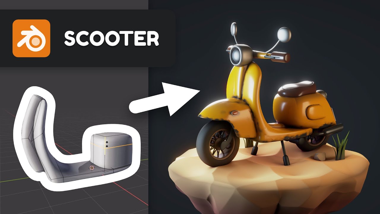 Scooter in Blender 2.90 - 3D Modeling Timelapse