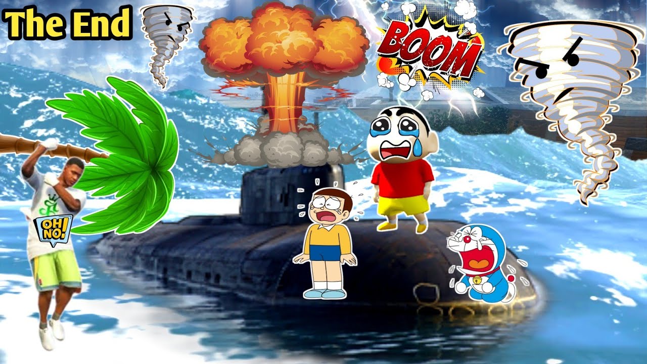 GTA 5 | THE END Shinchan & Franklin & Doraemon Escape The Biggest Tornado IN GTA 5