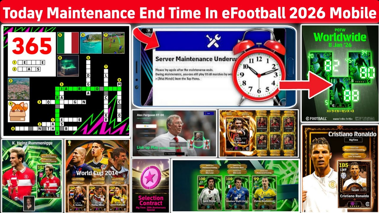 Today Maintenance End Time In eFootball 2026 Mobile || Pes Server Maintenance End Time Today 🔔🤔