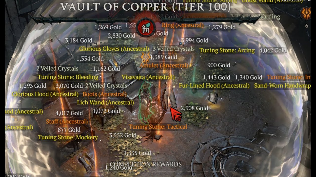Diablo 4 Sorcerer - Bouncy Fireball/Ahavarion T100 (Tier 100) Full Clear and Speedrun Showcase